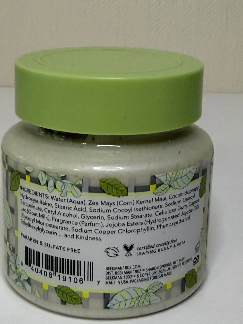 Beekman 1802 Glacial Mint & Eucalyptus Milk Scrub Exfoliating Body Scrub 8oz NWT